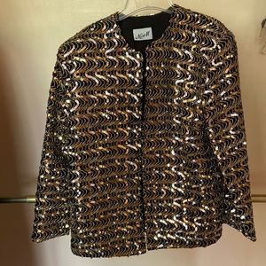 Black and Gold Sequin Evening Jacket